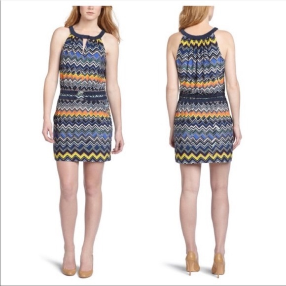 BCBGMaxAzria Sleeveless Chevron Print Dress XS - Picture 9 of 10